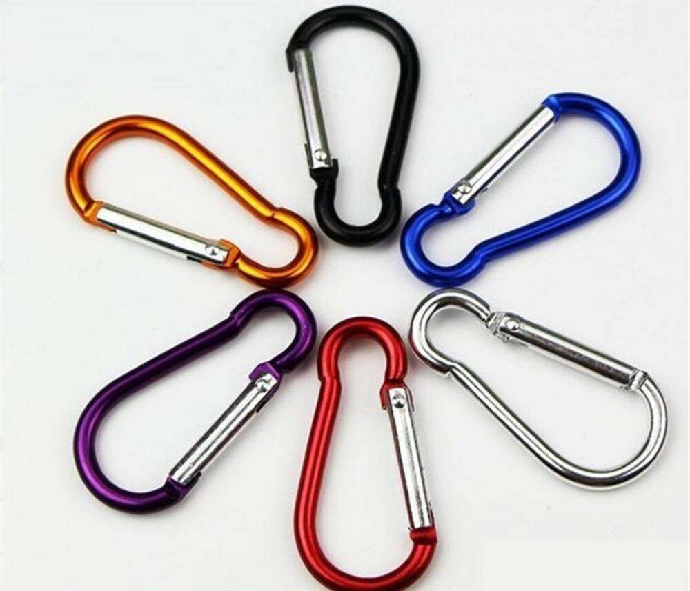 10 x Carabiner Small Spring Clip Snap Clasp Hook Keyring Carabina Karabiner Hot