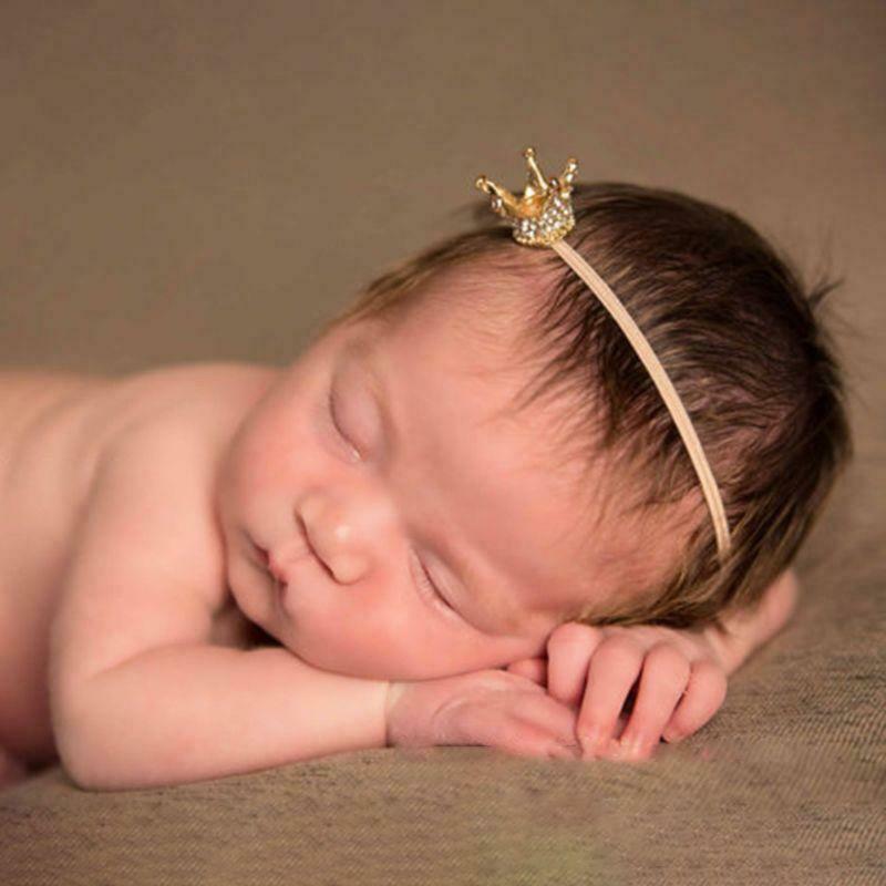 Baby Crown Headband Elastic Hair Band Rhinestone Glittering Fashion Cute Girls