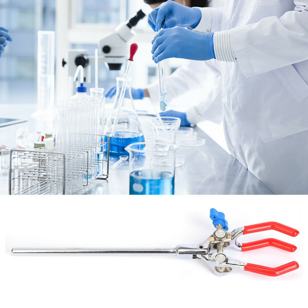 Adjustment Three Prong Lab Extension Flask Clip Clamp For Lab Stand Tube