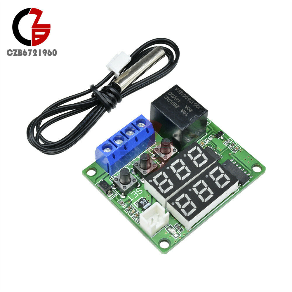 Temperature Controller Thermometer 12V -50~110℃ Dual Relay Alarm Air Regulator