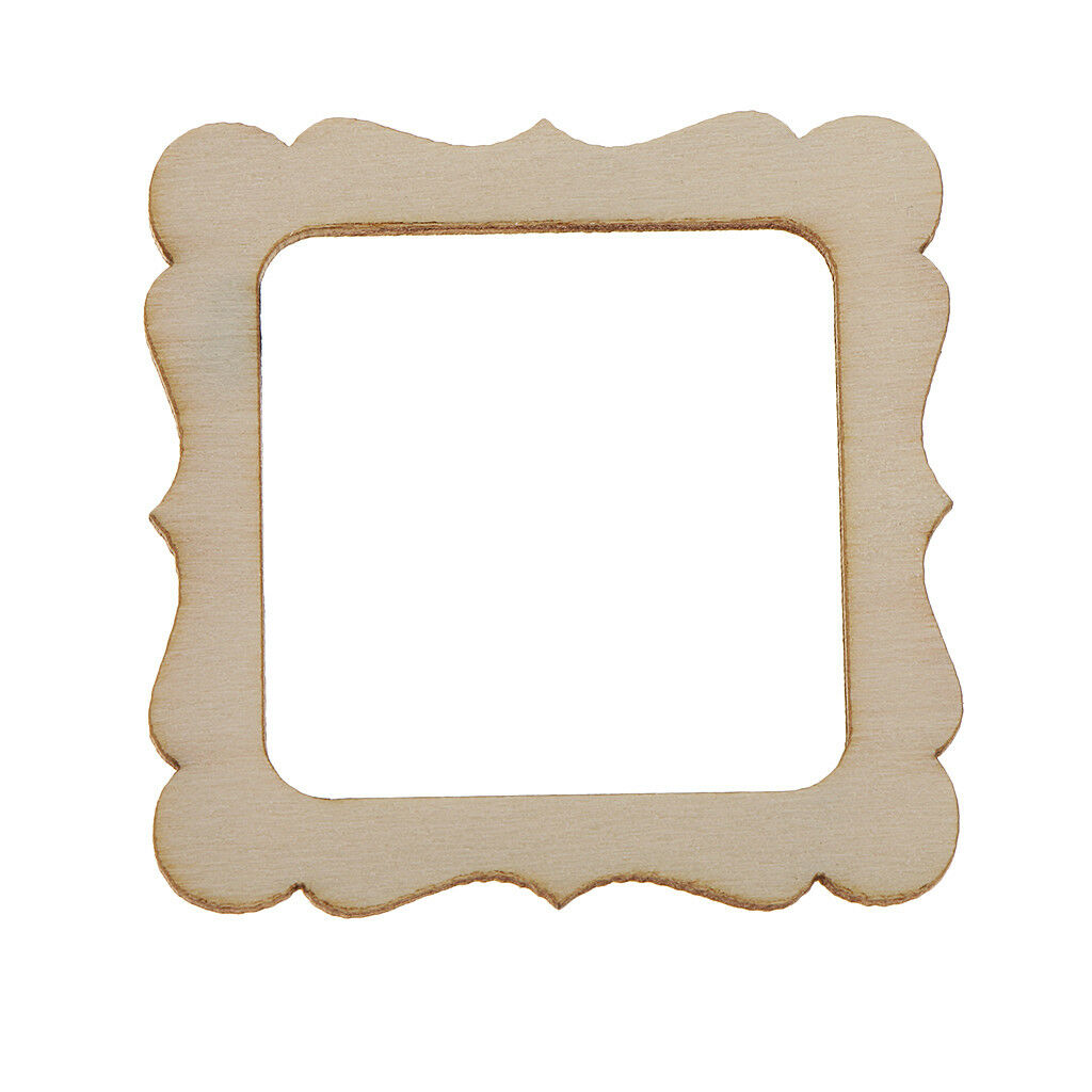 20pcs Wooden Frame Shapes Decor Craft Scrapbook MDF Wood Gift Embellishments