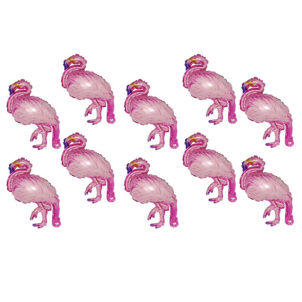 10pcs Tropical Mini Flamingo Foil Balloons Party Decoration