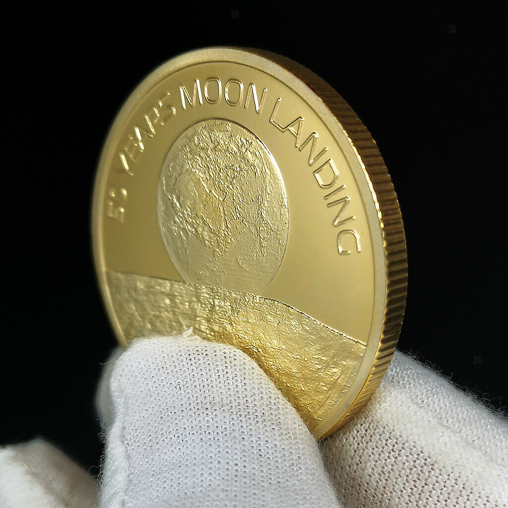2019 US Moon Landing Golden Souvenirs Commemorative Coins Art Collection