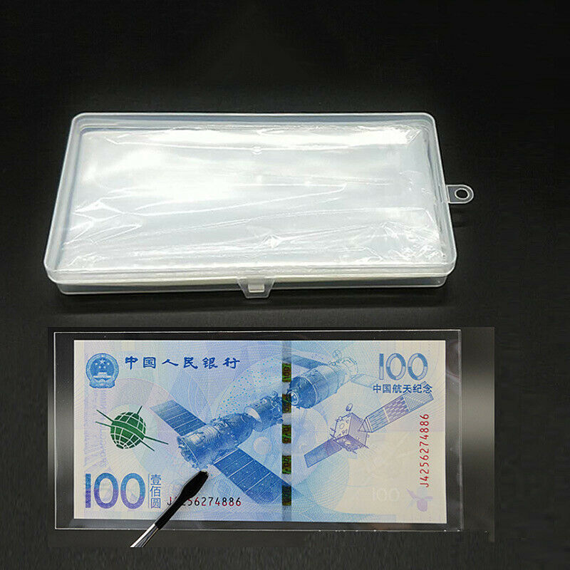 100x Paper Money Storage Bags Album Currency Banknote Collection Holder with Box