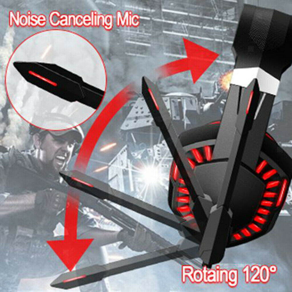 Stereo Surround Sound Gaming Headset Over Ear with Noise Isolation Mic Red