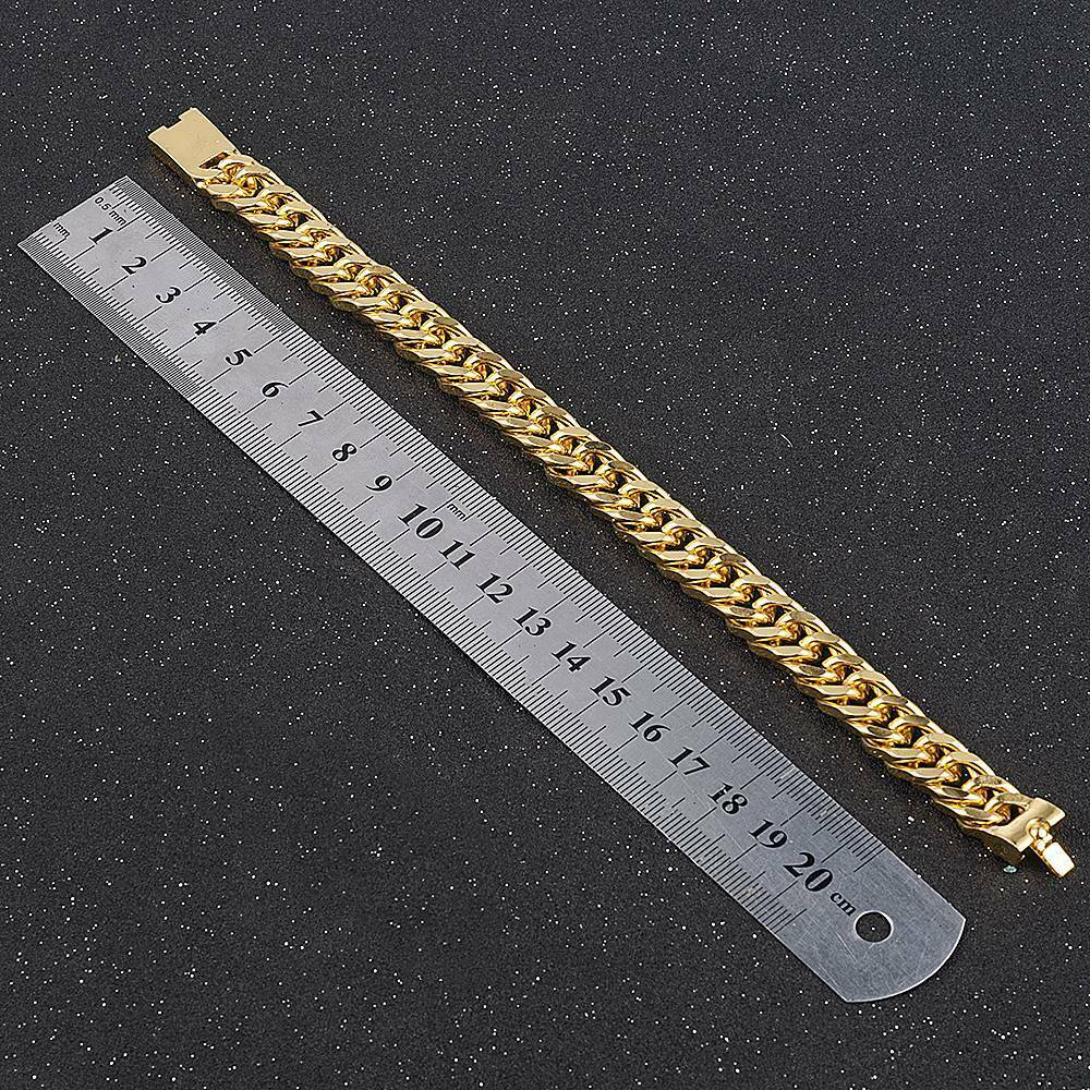 14mm Men's Heavy Solid Stainless Steel Curb Chain Bracelet Fashion Jewelry *1