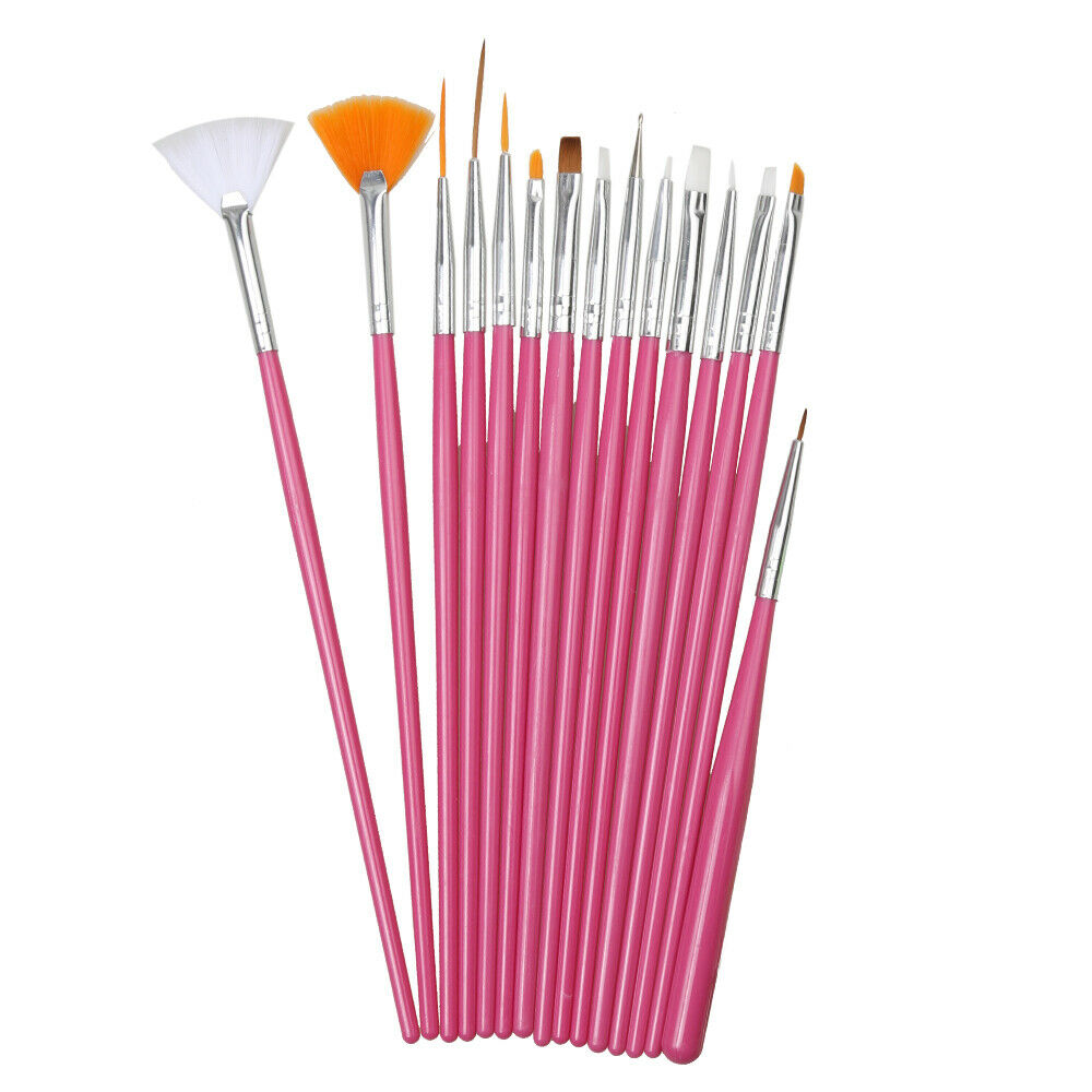 20pcs Nail Art Design Set Dotting Painting Drawing Polish Brushes Pen  Pink