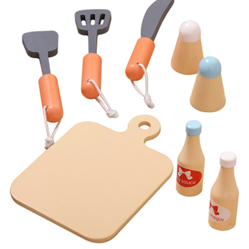 14x Kitchen Playset Role Play House Cookware Spatula Cutting Board for Kids