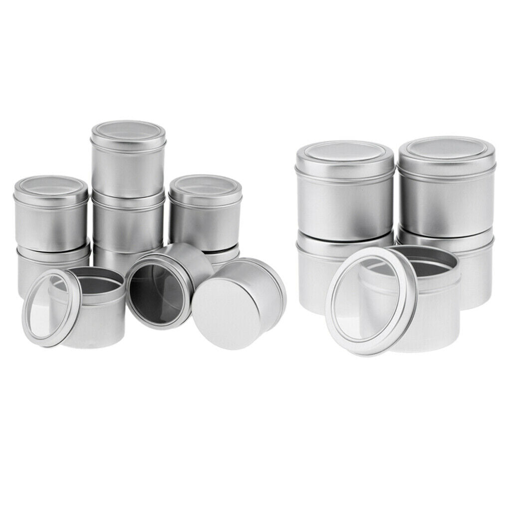 15 Pieces Round Aluminum Cans Metal Tins Jars Empty Containers for Makeup