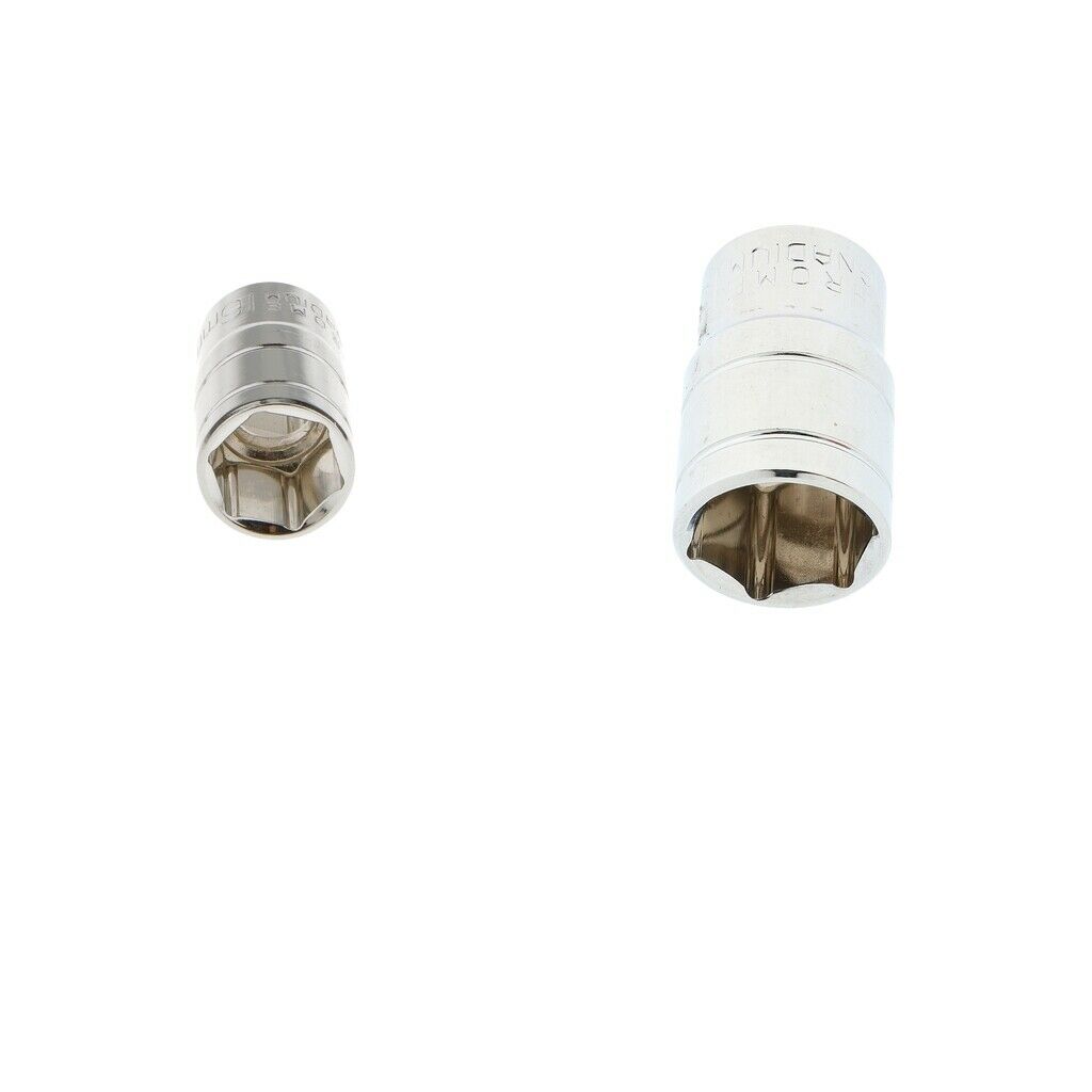 2pcs Short 1/2" Drive Socket Metric Hexagonal Chrome Winding Vanadium Part