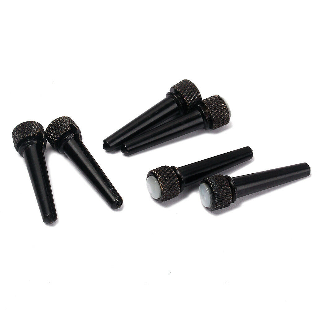 Set of 6 Copper Acoustic Guitar/Mandolin Bridge Pins Replacement-Black