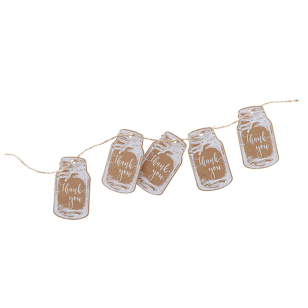 50pcs Kraft Paper Drift Bottle Thank You Gift Tag Labels   DIY