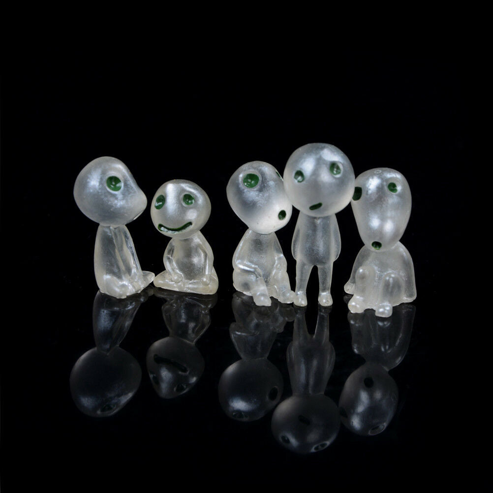 5Pcs Luminous Princess Mononoke Tree Elves Spirit Kodama Potted Garden De.l8