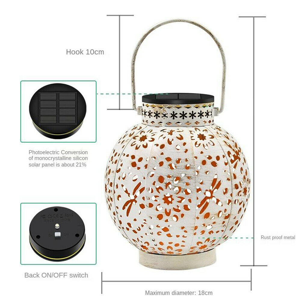 Solar Outdoor Lamp Decorative Hanging Lantern IP65 Waterproof for Garden Patio