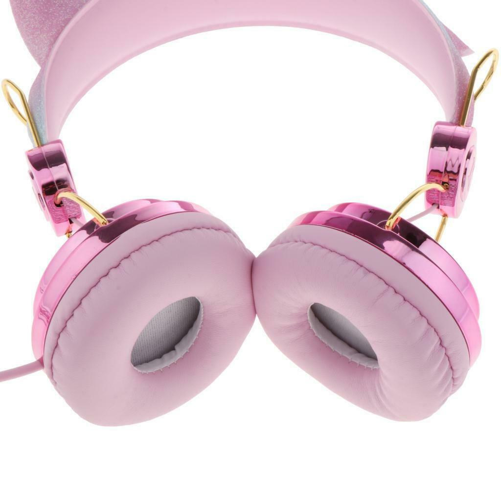 2Pcs Lovely Unicorn Glitter Kids Stereo Headphone for Girls Birthday Gift