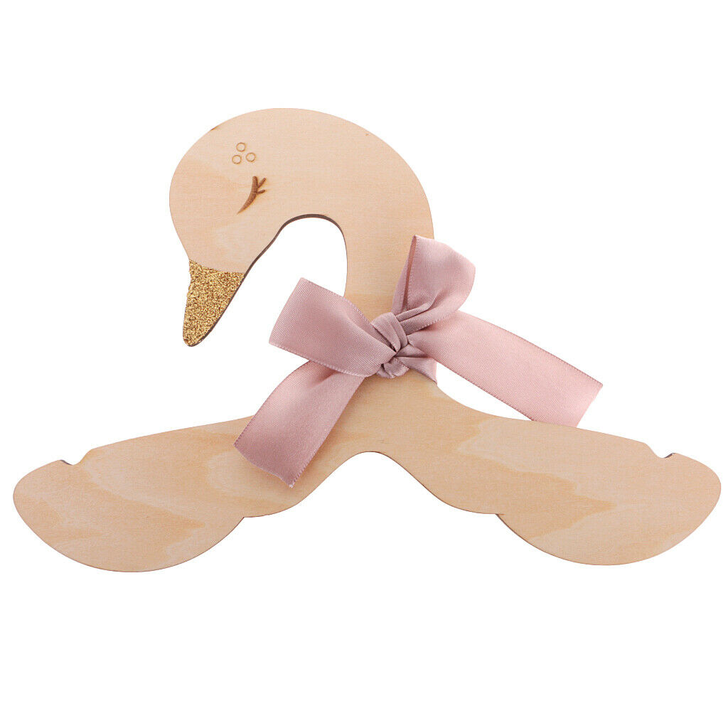 5/Pack Wooden Lovely Cartoon Swan Shape Cloth Hanger Clothes Hanger Simple Racks