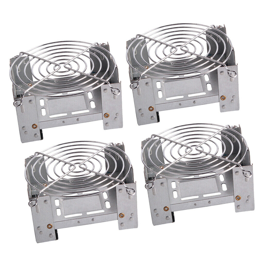 4x Alcohol Stove Heater Spirit Stove Burner Round Stove with Support Picnic