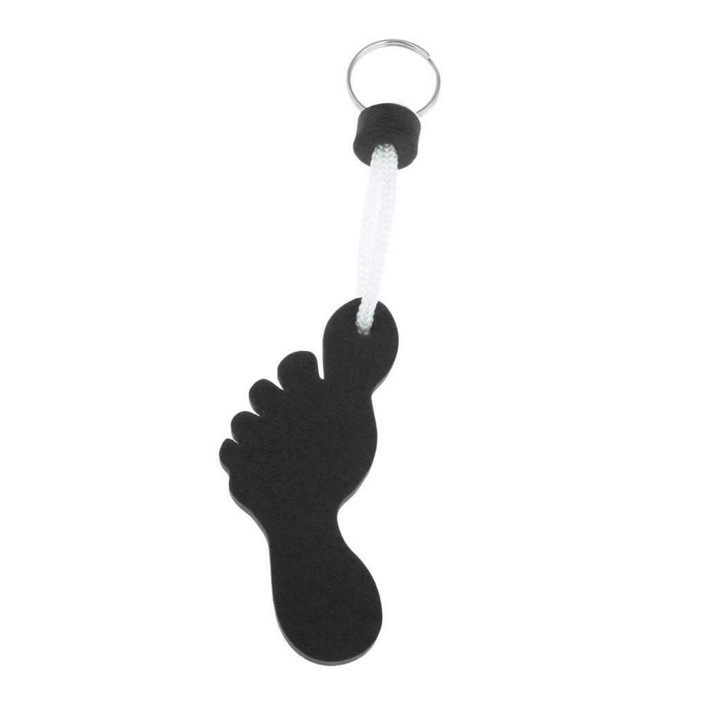 6X Foot Shaped Foam Safety Floating Keyring for Boating Yachting Sailing Black