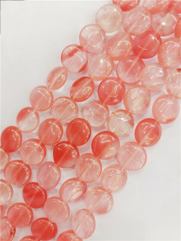 1 Strand 16x5mm Red Cherry Quartz Round DIY Spacer Loose Beads 15.5inch HH8772
