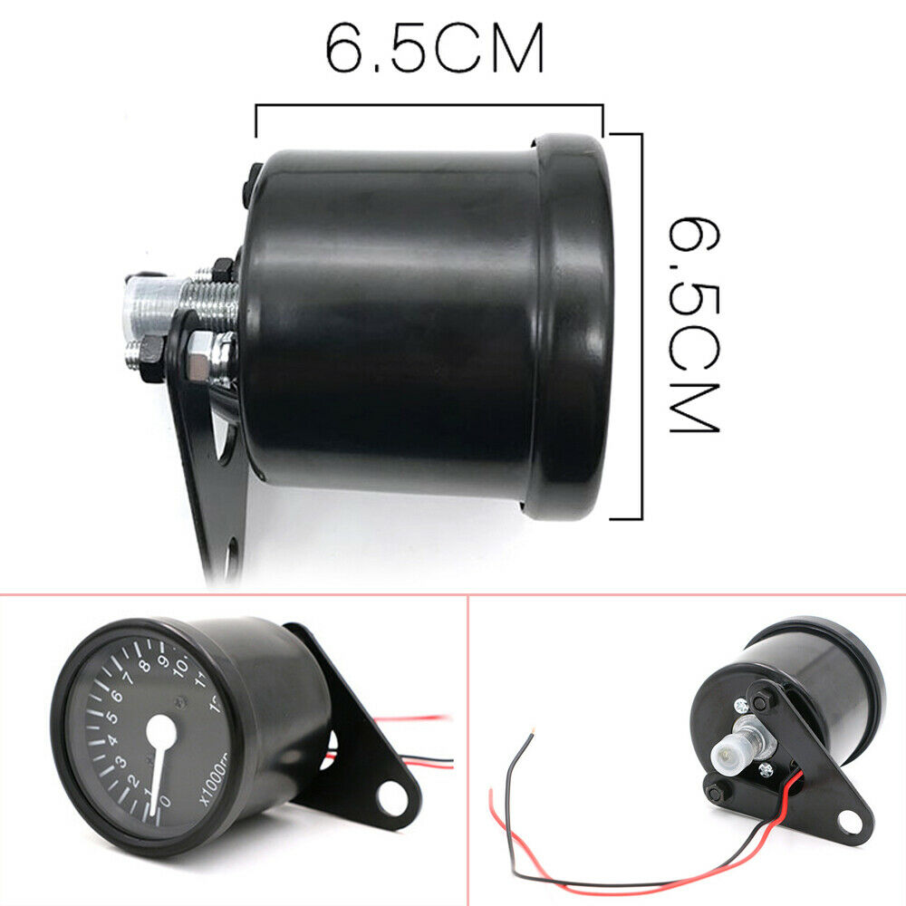 12000RPM Motor Bike 12V DC Universal LED Motorcycle Tachometer Speedometer Gauge