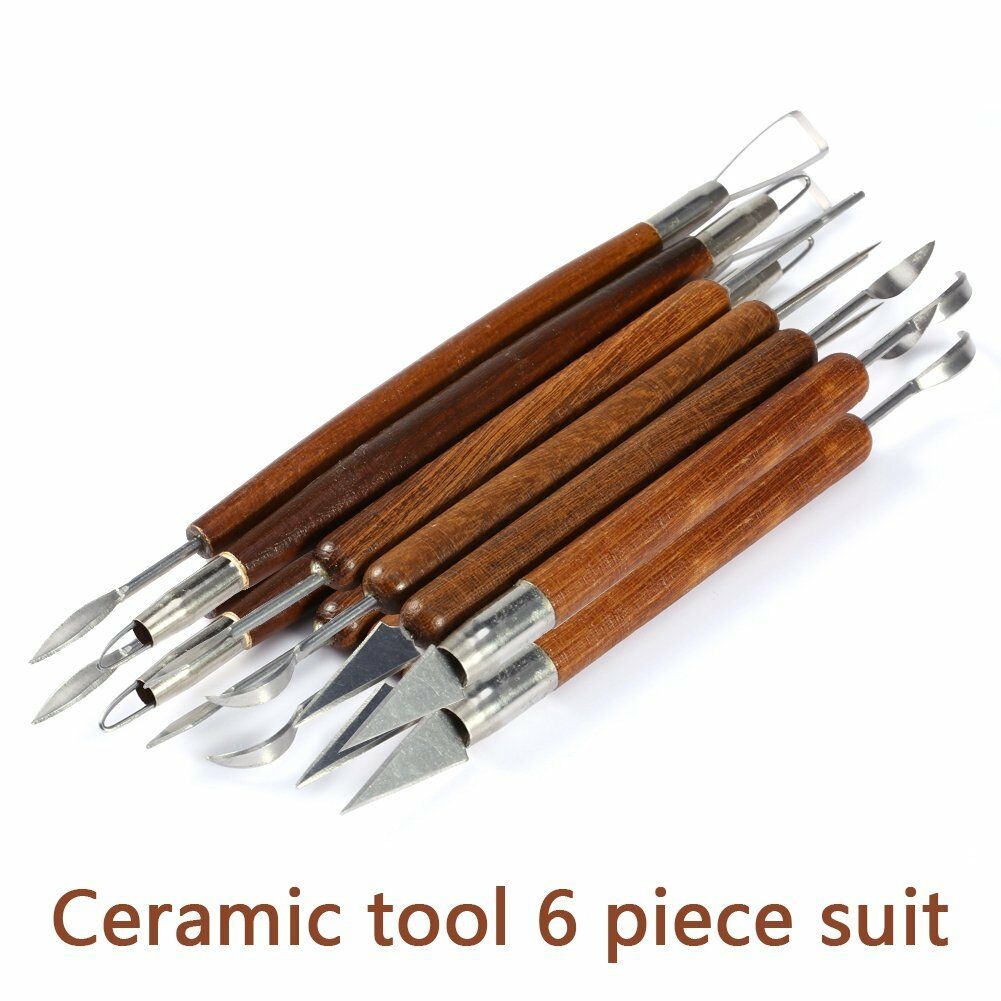 6pcs Clay Sculpting Set Wax Carving Pottery Tools Shapers Polymer Modeling New