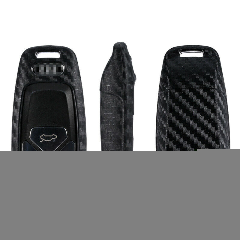Carbon Fiber Shell Cover Remote Key ProtectorFob Case For Audi A4 B9 A5 Q5 Q7 TT
