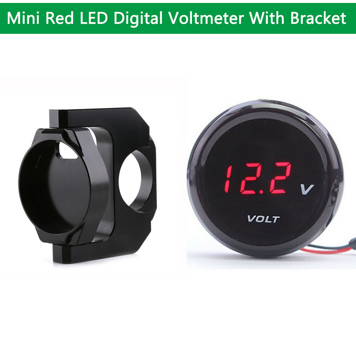 Universal Digital Display Voltmeter Waterproof Voltage Meter Red LED DC 12V