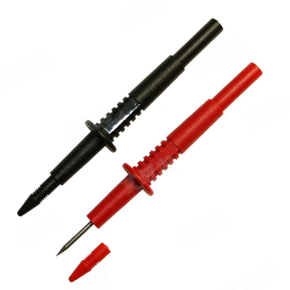 1pair 2mm Stainless Steel Test Probe Pointed Needle with 4mm Banana Socket R+B