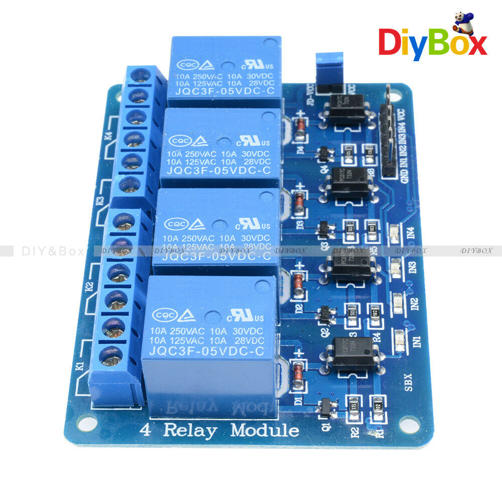 4 Four Channel Relay Module DC 5V + Optocoupler For Arduino PIC ARM AVR DSP D