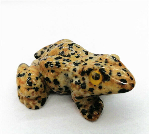50x40x23mm Natural Dalmation Jasper Carved Frog Decoration Statue Decor HH7557
