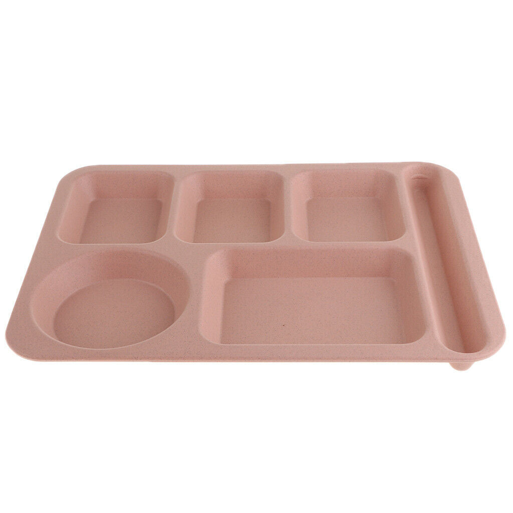 Food Storage Plate Container Divided Serving Tray Bowl Spoon Chopstick Pink