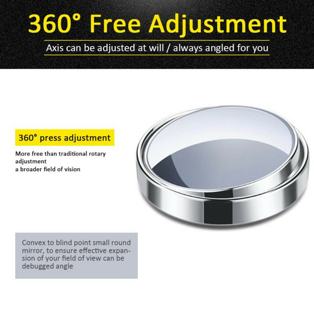 1 Pair Universal 360° Wide Angle Adjustable Reversing Rearview Mirror White Edge