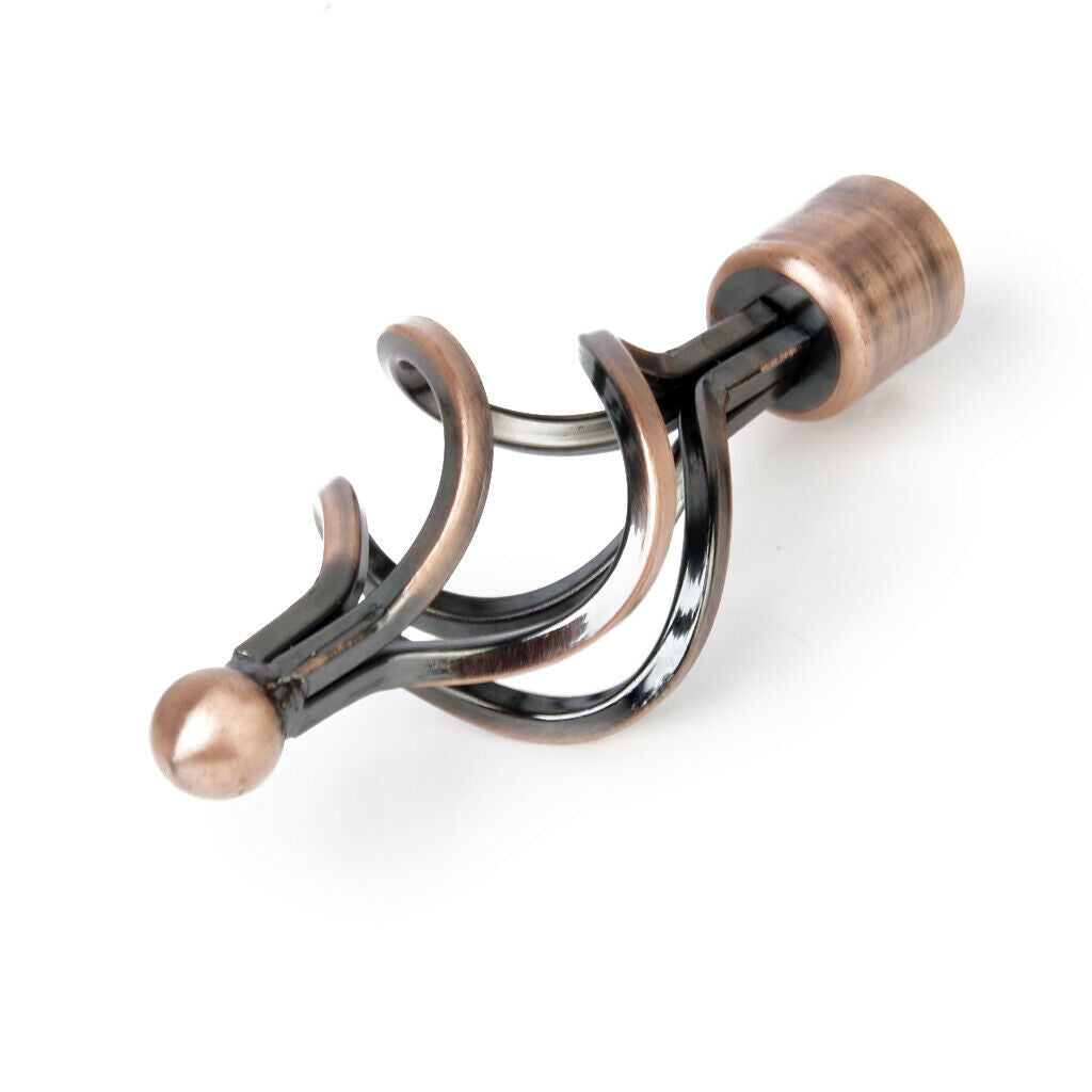 2Pcs Window Curtain Rod End Drapery Pole Rail Decorative Heads Twist#Copper