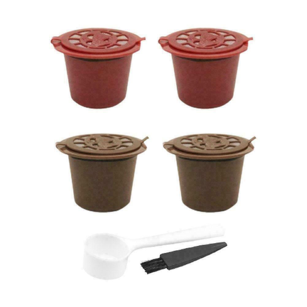 4PCS Refillable Reusable Coffee Filter Capsules Pods For Nespresso B O5Q3