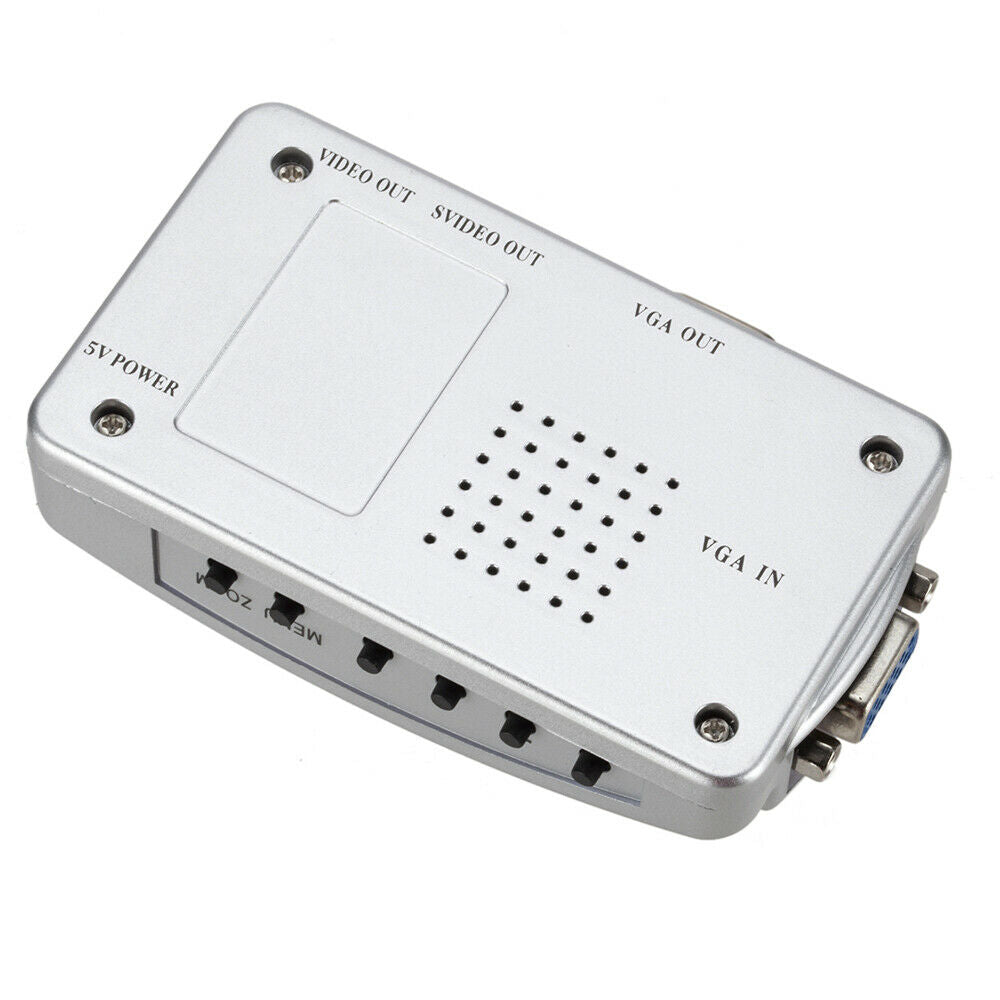 For Computer Laptop PC VGA to TV AV RC Composite Video Adapter Converter Box