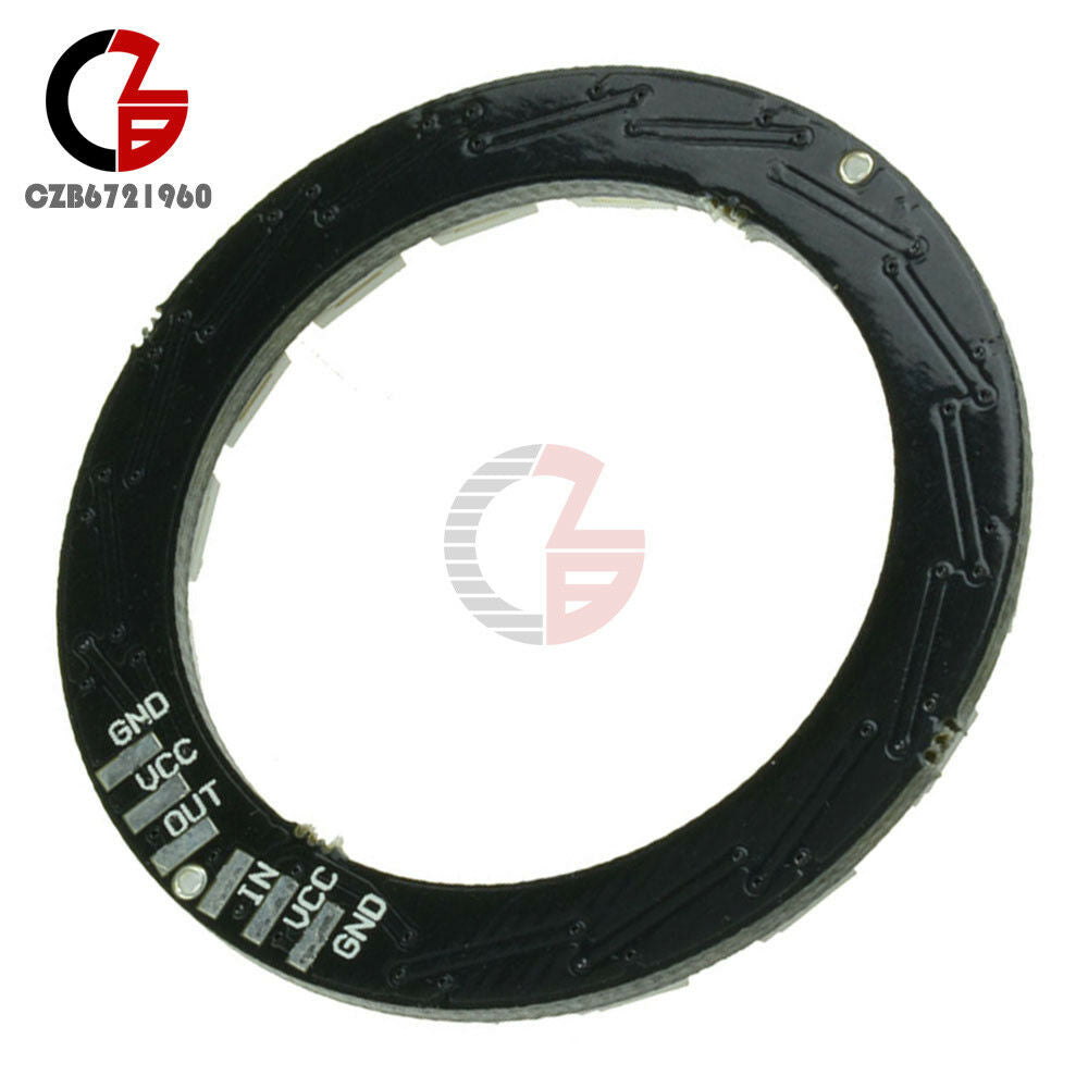 2PCS WS2812 5050 RGB LED Ring 16 Bit Round 45mm + Integrated Driver for Arduino