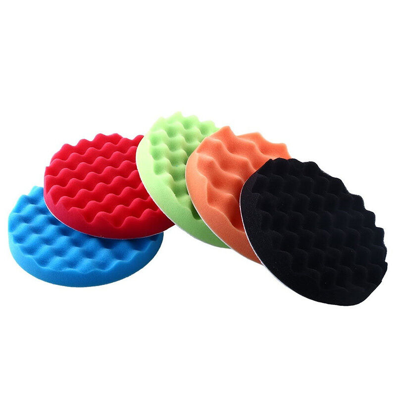 5x Universal 7inch Sponge Foam Waffle Polishing Buffer Pad For Auto Car Polisher