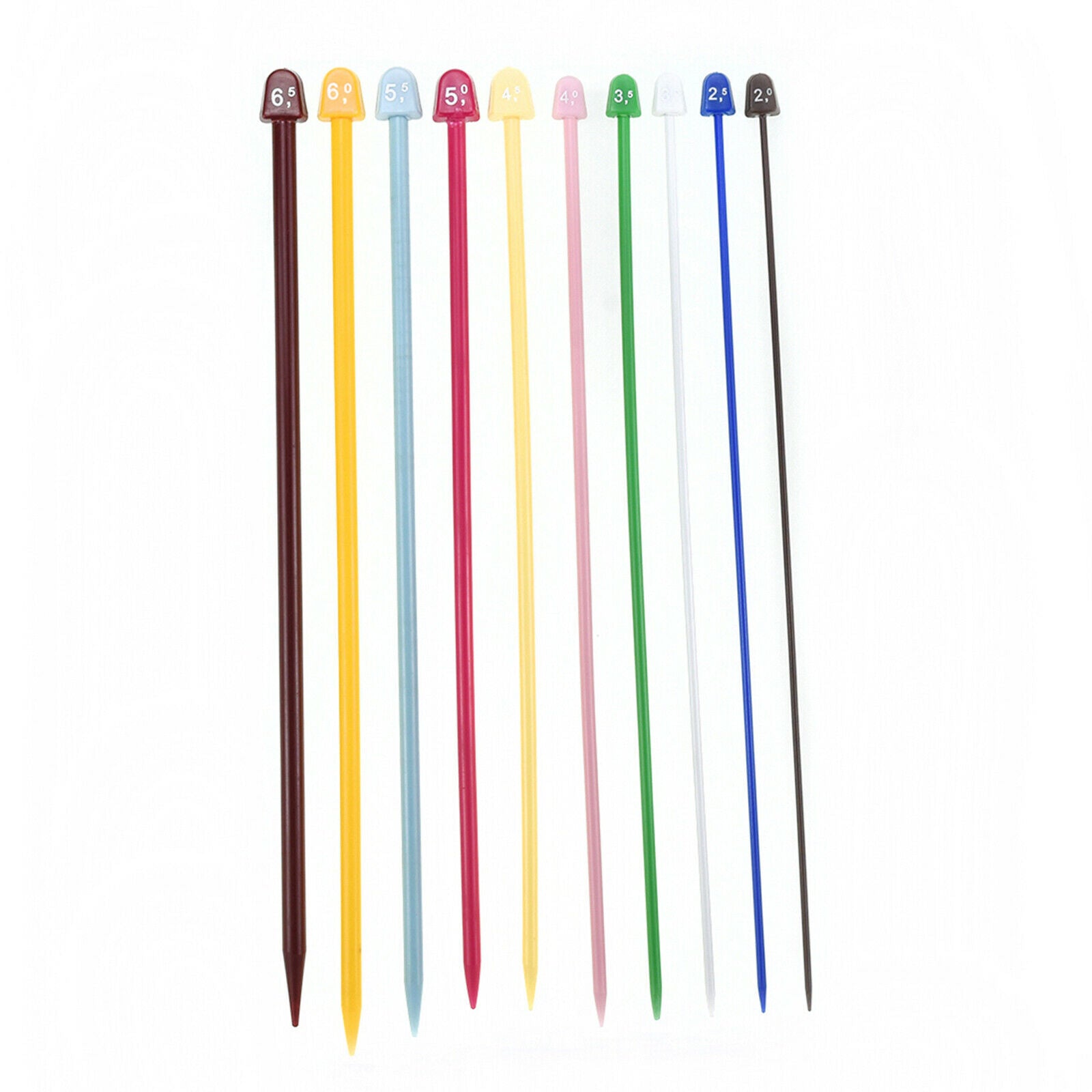 20Pcs Smooth Knitting Needles Set Multicolor Single Pointed Weaving Tool