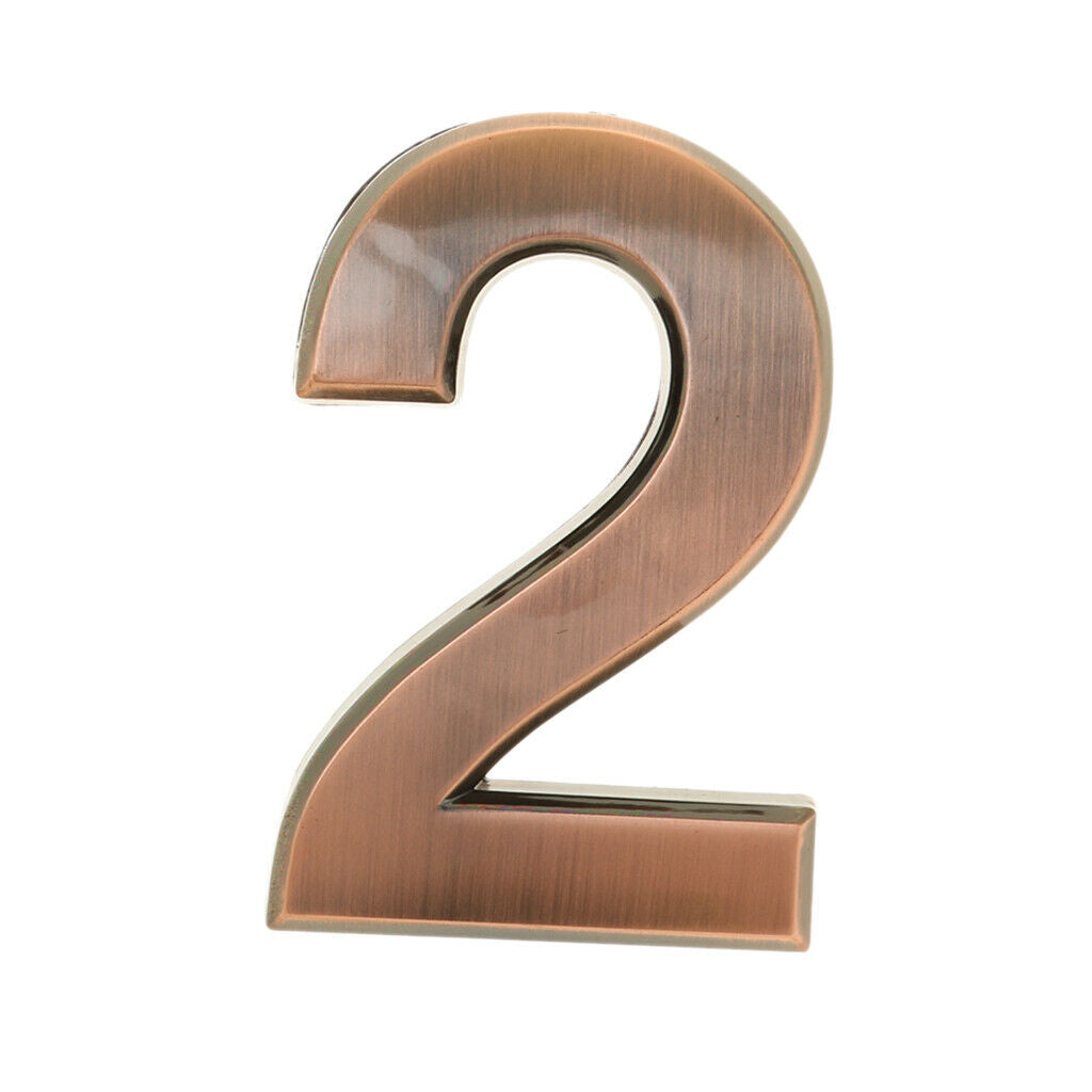 House Address Numbers Stand-Off Door Metal Sign Digits Chromed Plastic Number 2,