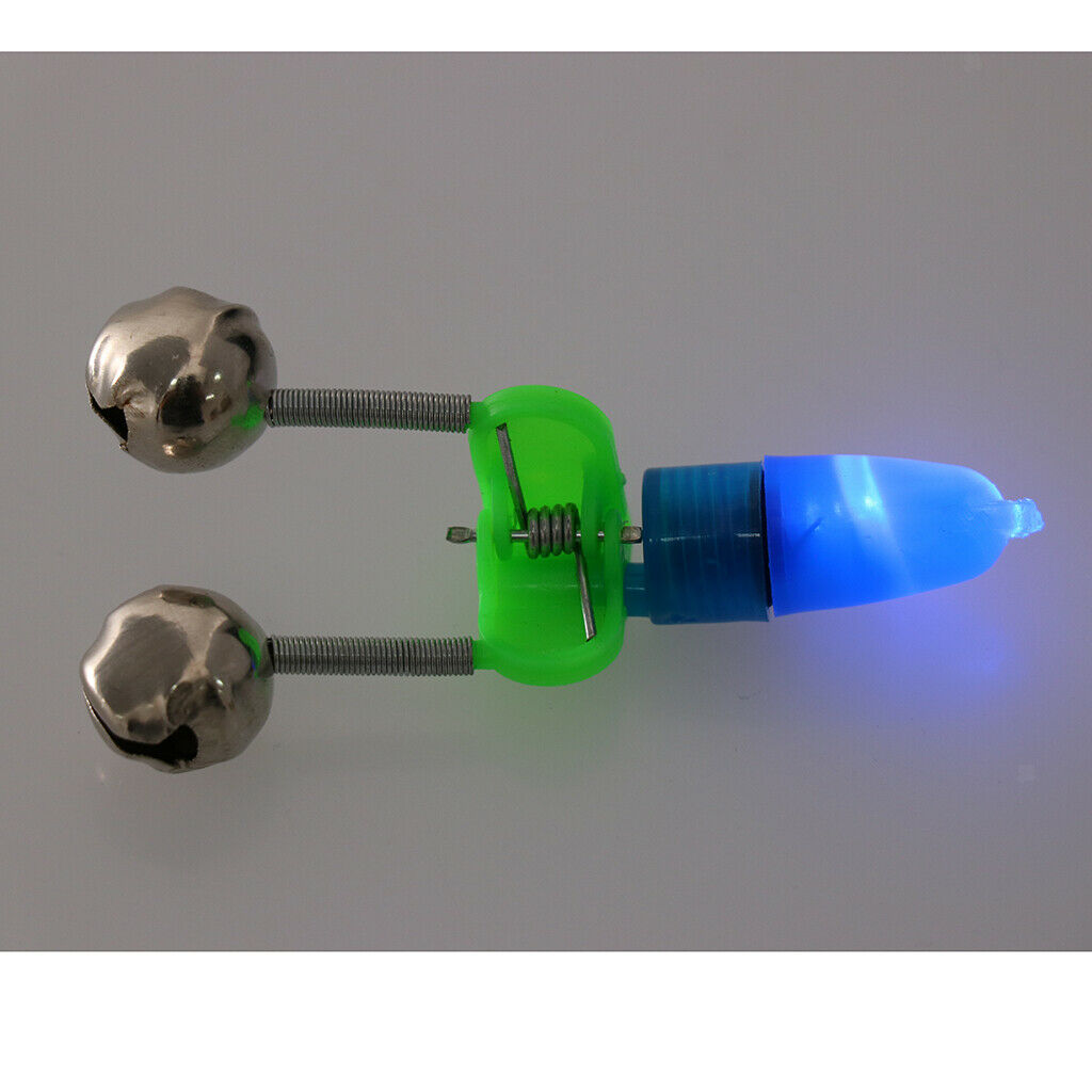 20Pcs Bite Lure Alarm LED Light Fishing Rod Twin Bell Ring Fishing Tools