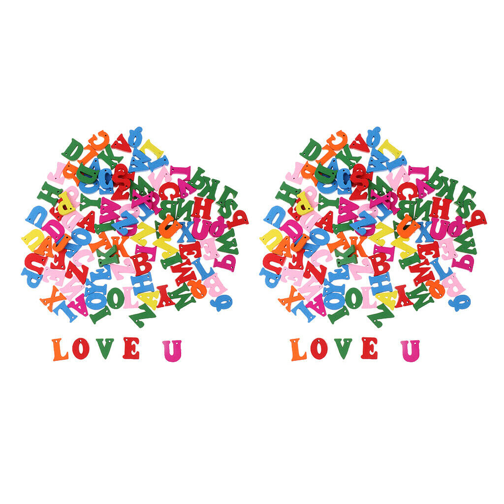 200Pcs Wooden Letters Craft Decor Accs for Kids Child Toys Teaching Aids