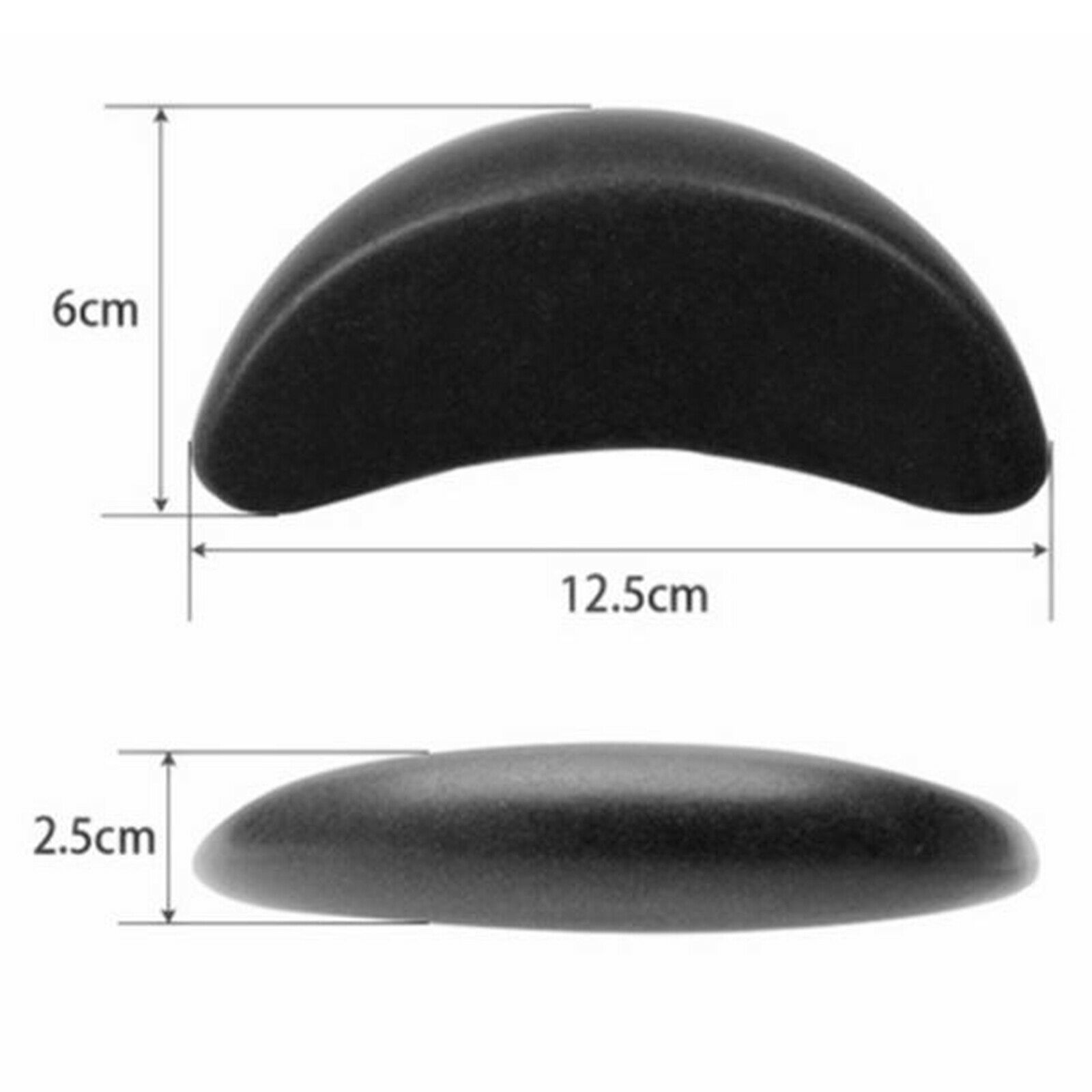2 Piece Massage Stones Set Body Black Lava Hot Stone Tool Pack 12.5x2.5cm