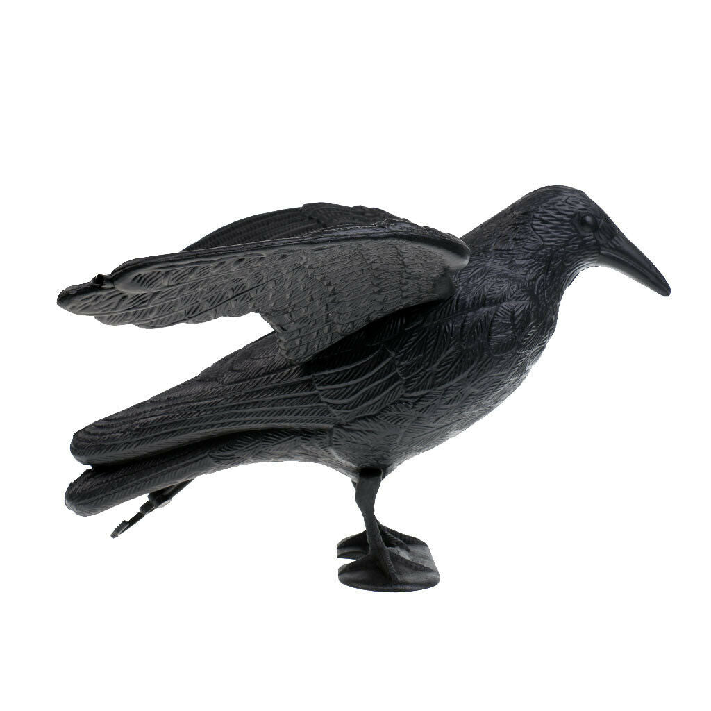 1 Pair Realistic Full Body Crow Raven Hunting Decoy Scarer Greenhand Gear