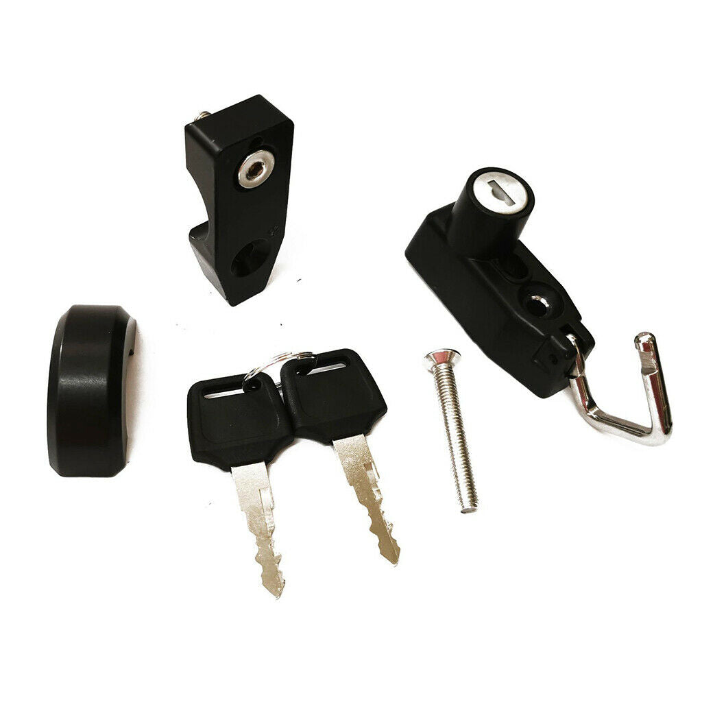 Scooters Motorcycle Helmet Lock Padlockfits 22-26mm Handlebar Black w/ Keys