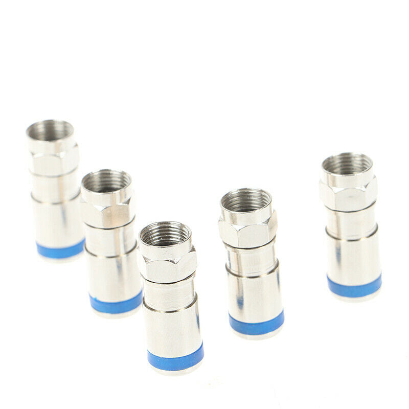 5Pcs F-Type Male Plug Compression Connectors For RG6 Coax Coaxial TV Cabl.l8
