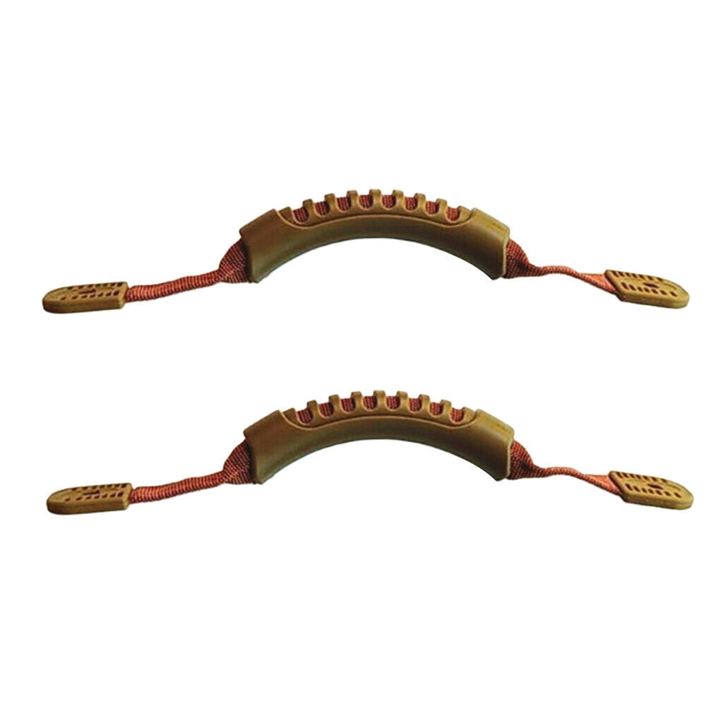 2 Pieces Brown Durable Kayak Canoe Dinghy Toggle Luggage Carry Handle Grip
