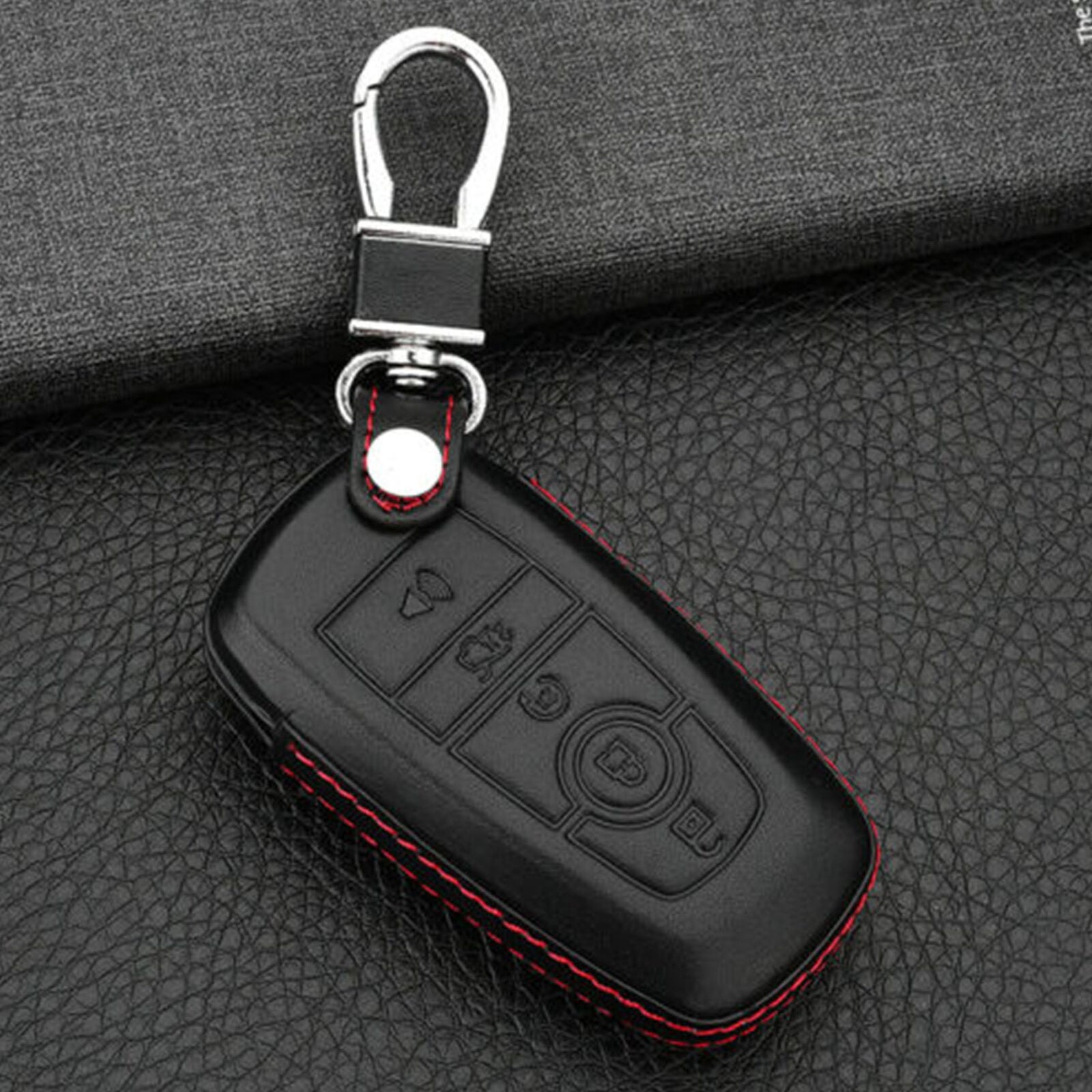 Premium Leather Car Key Fob Cover Case Bag For Ford Fusion EDGE Explorer F-150
