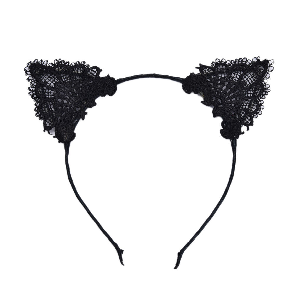 Women Lady Girls Kids Cute Cat Kitty Costume Ear Party Lace Hair Head Ban.l8