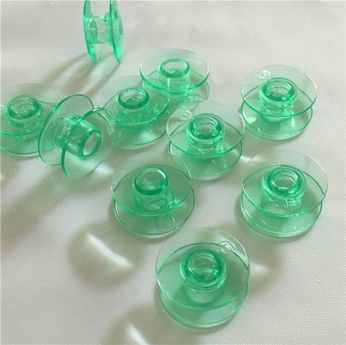 10 x Green  Plastic  Domestic Sewing Machine Empty Bobbins Spool For Brother