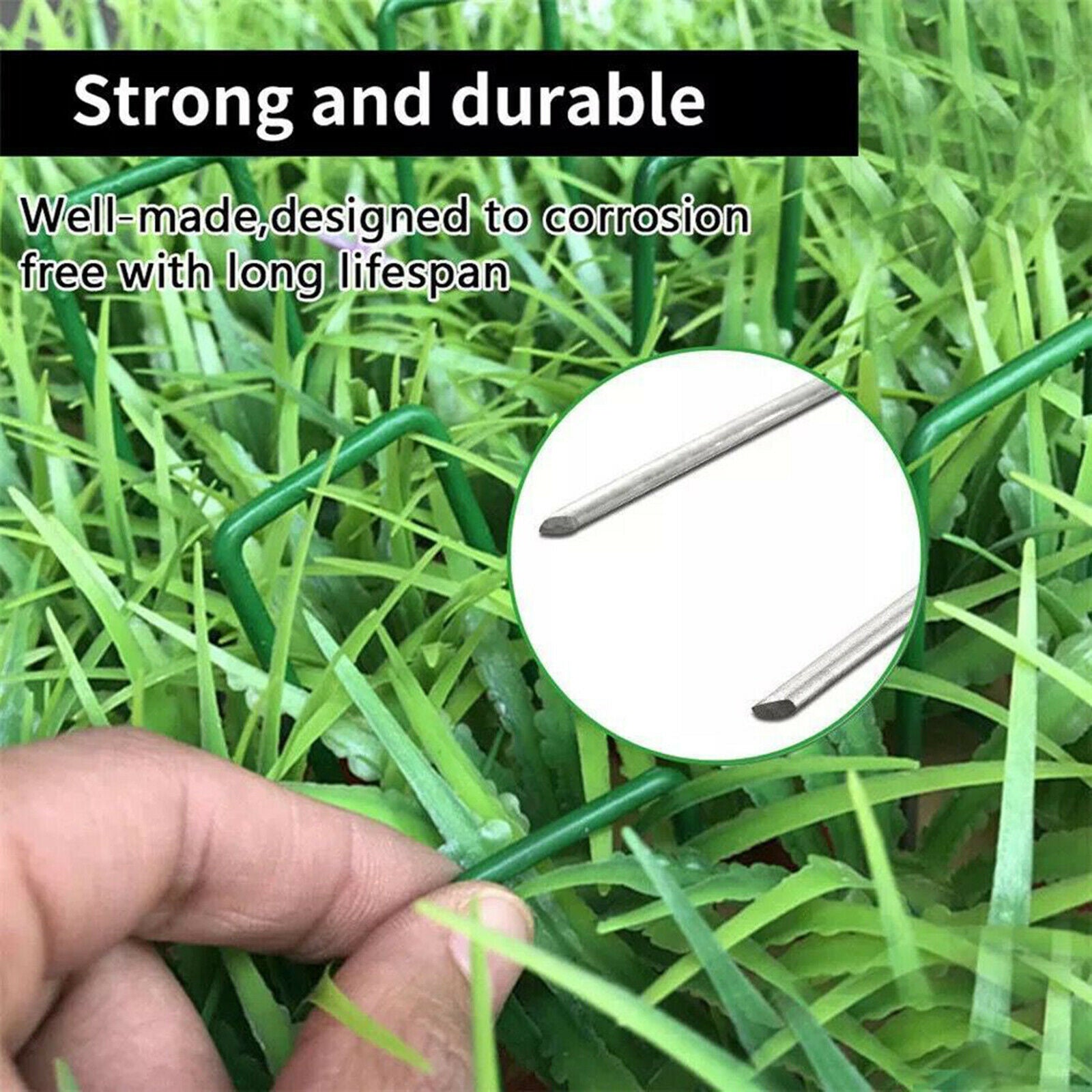 50Pieces U-Type Ground Nails Insert Tent Turf Stakes Fixing Tools Rust Proof